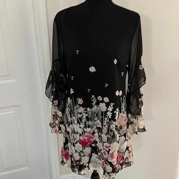 NWT INC International Concepts Floral Mini Dress Petite Small - Picture 1 of 9